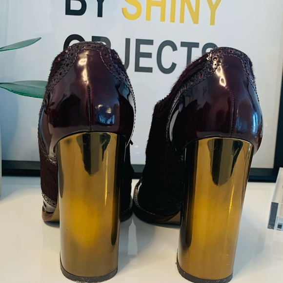 Dolce & Gabbana chunky gold heel mohair booties - Picture 3 of 6